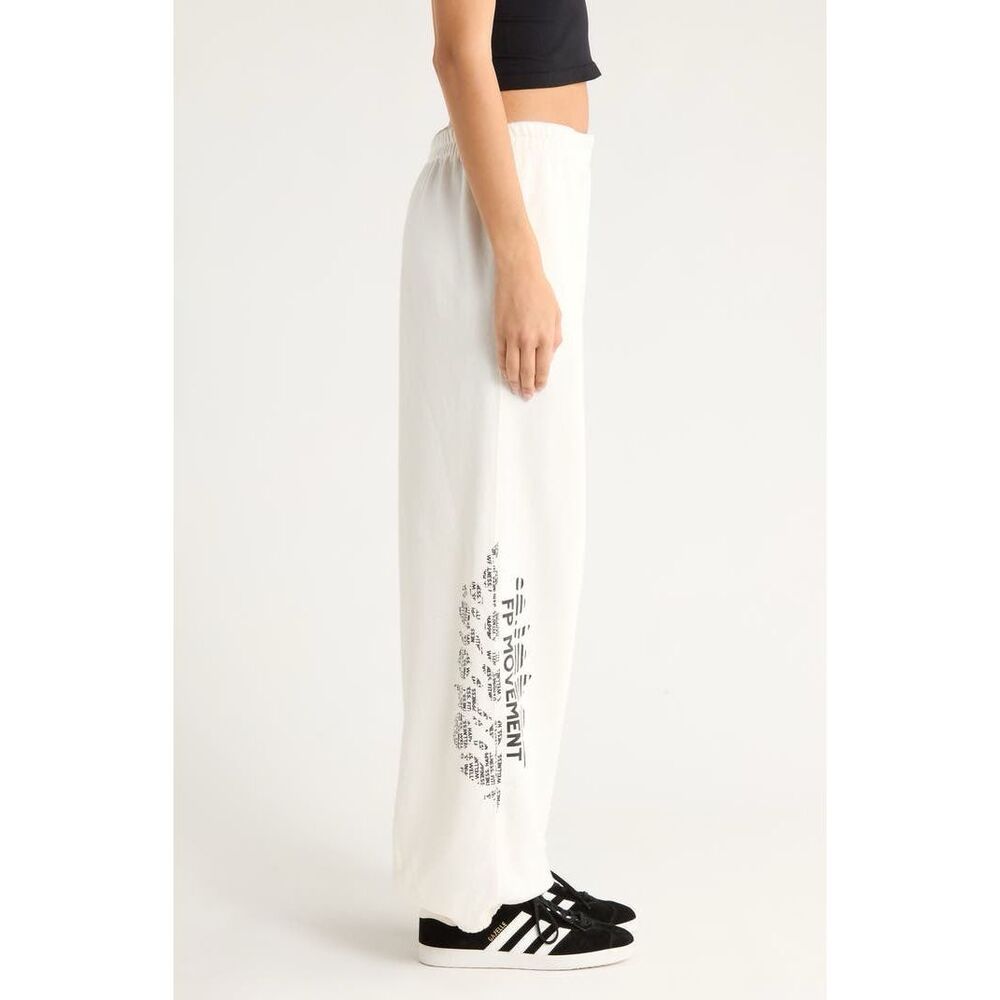 Free People Movement NWT All Star Oversize Slouchy Logo Graphic Jogger Pants Ivo - Picture 3 of 9